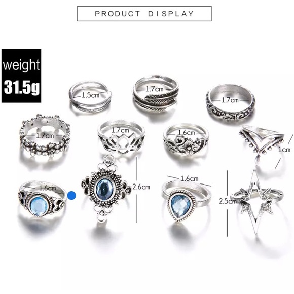 NWT Bohemian Midi Knuckle Ring Set For Wom… - Picture 2 of 2